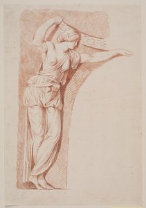 Figura feminina em traje clássico colocado em um nicho de Jacques Francois Joseph Saly