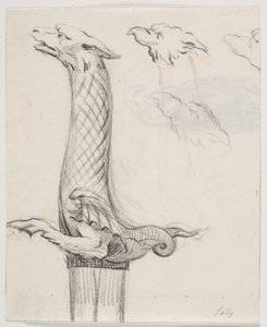 Punho de espada em forma de dragão e três cabeças de dragão