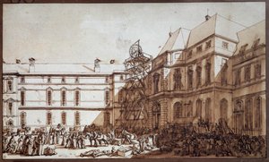 Chegada ao Louvre das obras-primas italianas O saque de obras de arte foi o propósito de expedições de Dominique Vivant Denon (Vivant-Denon) sob as ordens do Cônsul Napoleão Bonaparte para o Musee Napoleon (actual Museu do Louvre) durante a primeira