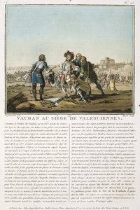 Sebastien le Prestre de Vauban (1633-1707) no cerco de Valenciennes (1677), gravado por Jean Baptiste Morret (fl.1790-1820), 1790 (lito colorido) de Jacques Francois Joseph Swebach
