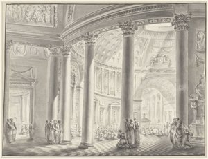 Interior de uma igreja abobadada