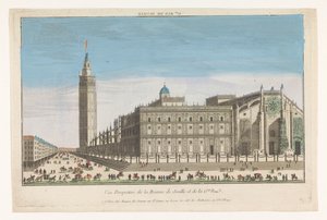 Vista da Catedral de Sevilha Gde. rue de Seville (título no objeto) de Jacques Gabriel Huquier