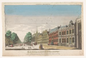 Vista do Lange Voorhout em Haia Promenade publique (título no objeto) de Jacques Gabriel Huquier