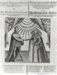 Um panfleto sobre o casamento de Frederico V, Eleitor Palatino e Princesa Isabel da Inglaterra, 1613 de Jacques Granthomme