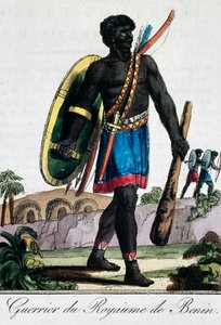 Guerreiro da África do Benin, gravura da Enciclopédia Viajante de Jacques Grasset de Saint Sauveur