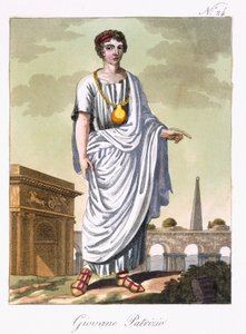 Um jovem patrício, ilustração de &39;L&39;Antique Roma&39;, gravada por Labrousse, publicado em 1796