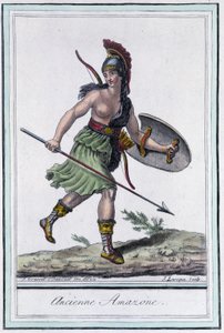 Ancienne Amazon - na "Encyclopedia of Travels" de Grasset St Sauveur, ed. 1796 de Jacques Grasset de Saint Sauveur