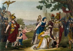 Violação de Sabine Women, de Jacques Grasset de Saint-Sauveur (1757-1810), gravura da Roma Antiga, ou descrição histórica e pictórica de tudo o que se relaciona com o povo romano, seus militares, costumes, vida religiosa e pública de Jacques Grasset de Saint Sauveur