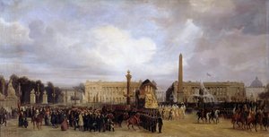 O cortejo fúnebre de Napoleão I passando pela Place de la Concorde 15 de dezembro de 1840