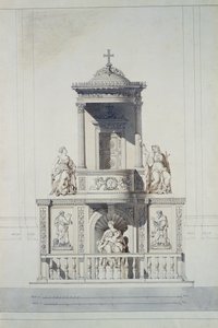 Design para um púlpito, c.1825 (caneta e tinta sobre papel)