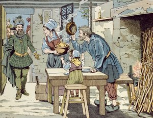 Henrique IV, Rei dos Pobres que quer que todos os seus súditos comam frango para o jantar de domingo, c.1900 de Jacques Marie Gaston Onfray de Breville (Job)