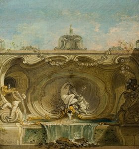 Projeto Fonte. Naiad e Putto, c. 1740. de Jacques Lajoue de