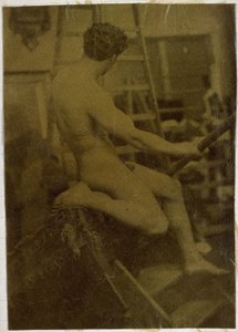 Estudo de um modelo masculino nu, visto por trás, no estúdio de Jacques de Lalaing de Jacques Lalaing (attributed to)