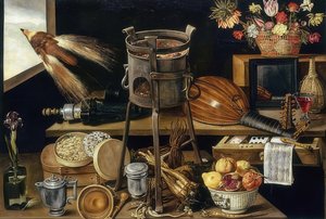 Die fünf Sinne und die vier Elemente (Os cinco sentidos e os quatro elementos). 1627