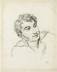 Busto de um homem, cabeça virada para a direita de Jacques Louis David