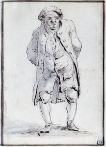 Desenho animado de Honra Gabriel (Honore-Gabriel) Riqueti, Conde de Mirabeau (1749-1791) o Ain. Desenho de Jacques Louis David (1748-1825) Século XVIII. Dim. 0,17x0,12 m. Paris, Museu do Louvre de Jacques Louis David