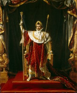 Imperador Napoleão I em suas vestes imperiais, 1805. de Jacques Louis David