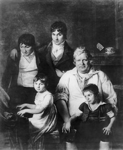 Retrato de família, anteriormente conhecido como Michel Gerard (1737-1815) membro da Convenção, com sua família, final do século XVIII (foto bw)
