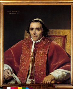Retrato de meio corpo do Papa Pio VII (Gregoire Chiaramonti), Papa em 1800 (1742-1823) Pintura de Jacques Louis David (1748-1825) Sol do século XIX. 0,91x0,85 m. - Retrato de meio corpo do Papa Pio VII (Gregoire Chiaramonti), papa em 1800 (1742-1823). Pint de Jacques Louis David