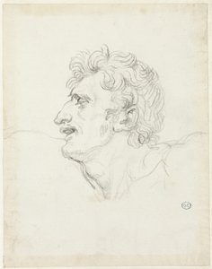 Cabeça de um homem, perfil esquerdo de Jacques Louis David
