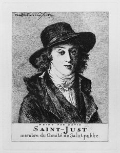 Louis Antoine León de Saint-Just, gravado por Frederic Desire Hillemacher (1811-1886) 1869 de Jacques Louis David
