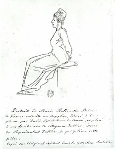 Maria Antonieta (1755-93) a caminho de sua execução, 1793 de Jacques Louis David