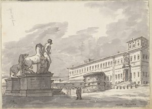 Monte Cavallo, com os domadores de cavalos de Jacques Louis David