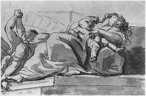 Episódio de peste (caneta e tinta nanquim no papel) de Jacques Louis David