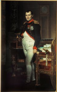 Retrato de corpo inteiro de Napoleão I (1769-1821) em seu estúdio nas Tulherias Pintura de Jacques Louis David (1748-1825) 1812 Coleção particular. de Jacques Louis David