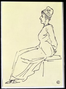 Rainha Maria Antonieta (1755-93) a caminho de sua execução, 1793 de Jacques Louis David