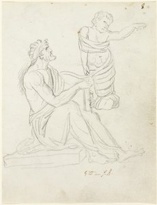 Homem sentado e bebê enfaixado de Jacques Louis David
