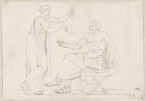 Sócrates e Diotime de Jacques Louis David