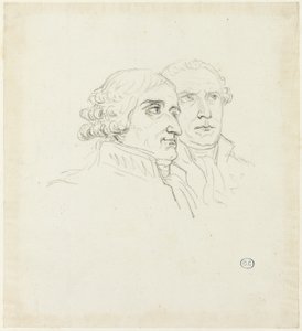 Estudos para a distribuição de águias: O Archi-Chancelier, Cambacérés e o Archi-Trescrier, Lebrun de Jacques Louis David