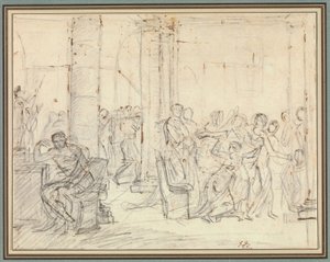 Estudo para Os lictores trazem a Bruto os corpos dos seus filhos de Jacques Louis David