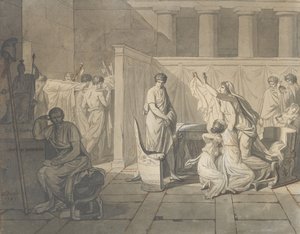 Estudo para os lictores que trazem a Brutus os corpos de seus filhos, 1787. de Jacques Louis David