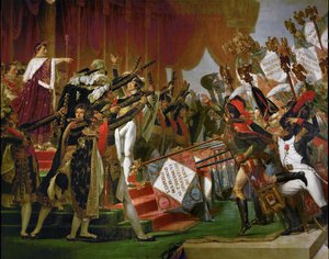 O Juramento do Exército após a distribuição das Águias no Campo de Marte (óleo sobre tela) de Jacques Louis David