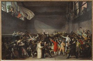 O Juramento do Jeu de Paume, quando os Três Estados se recusaram a dissolver-se por ordem real ... de Jacques Louis David