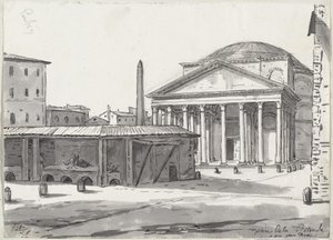 O Panteão visto da praça de Jacques Louis David