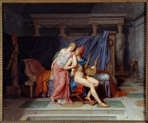 O amor de Paris e Helene. Pintura de Jacques Louis David (1748-1825) de Jacques Louis David