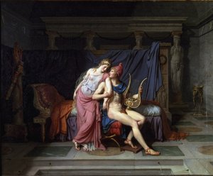 Os amores de Paris e Helen - Óleo sobre tela de Jacques Louis David
