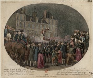 A Execução de Thomas de Mahy, Marquês de Favras 1744-1790, 18 de fevereiro de 1790, 1790, 1790. de Jacques Philippe Caresme