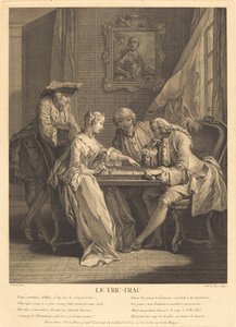 Le tric-trac de Jacques Philippe Le Bas after Charles Eisen