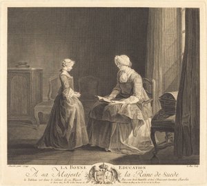 Educação La Bonne (A Boa Educação) de Jacques Philippe Le Bas after Jean Siméon Chardin