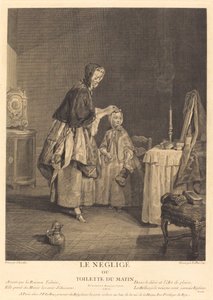 A negligência, ou o banheiro da manhã de Jacques Philippe Le Bas after Jean Siméon Chardin