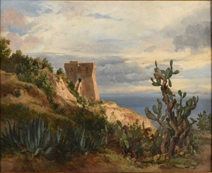 Torre junto ao mar de Jacques Raymond Brascassat
