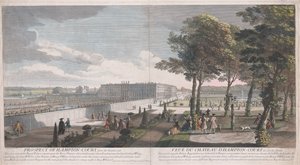 Vista de Hampton Court do lado do jardim de Jacques Rigaud