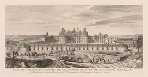 Vista do Castelo Real de Chambord, do lado do Portão Real de Jacques Rigaud