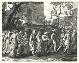 The Village Wedding (gravura) de Jacques Stella