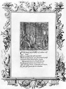 Henri IV (1553-1610) Rei da França e Navarra ensinando o Delfim Luís de França, futuro Luís XIII (1601-43) c.1605