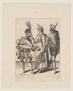 Um casal abordado por um tocador de alaúde, de The Masquerades de Jacques de Gheyn II